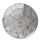 Wall clock with marble pattern for indoor use