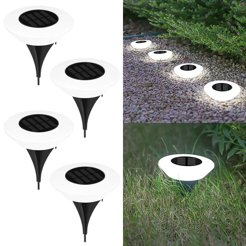 360° Ground Lighting for Garden and Pathways – Solar Ground Lights with 14 LEDs (Set of 4)