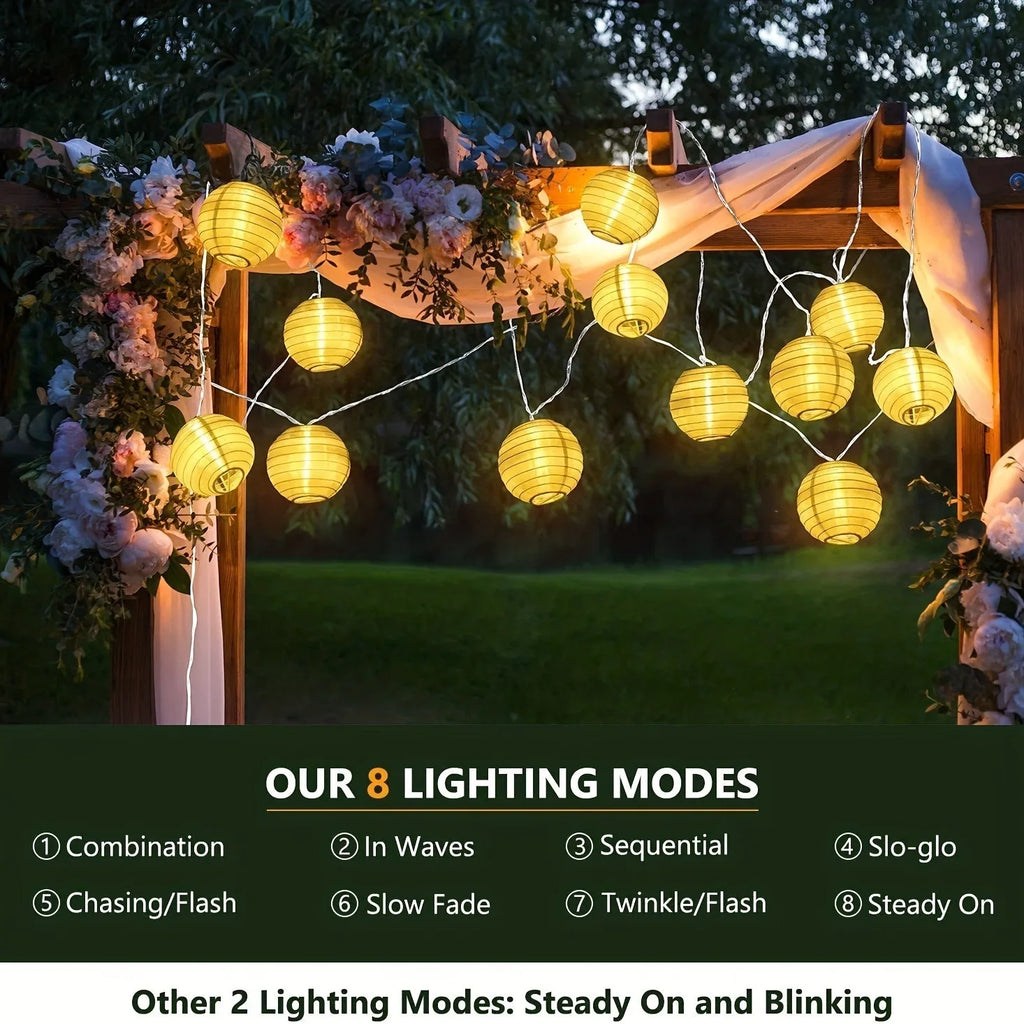 Waterproof Outdoor Lighting for Garden and Patio – Solar Lantern String Lights with LED