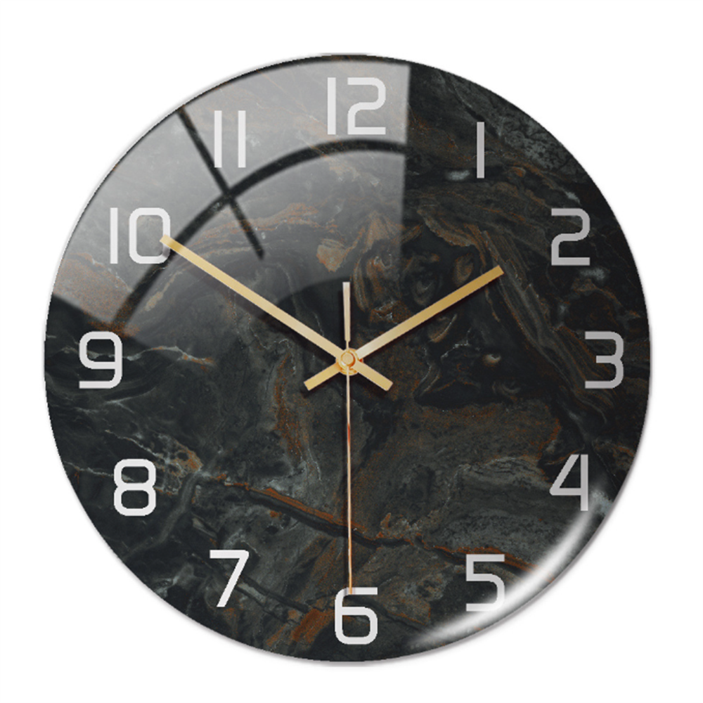 Wall clock with marble pattern for indoor use