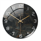 Wall clock with marble pattern for indoor use