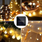 Ambient Outdoor Lighting for Garden and Patio – Solar String Lights with Warm White and Colorful Light