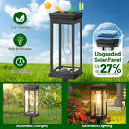 Decorative Pathway Lighting for Garden Walkways – Solar Lantern Path Lights with Filament Design (Set of 2)