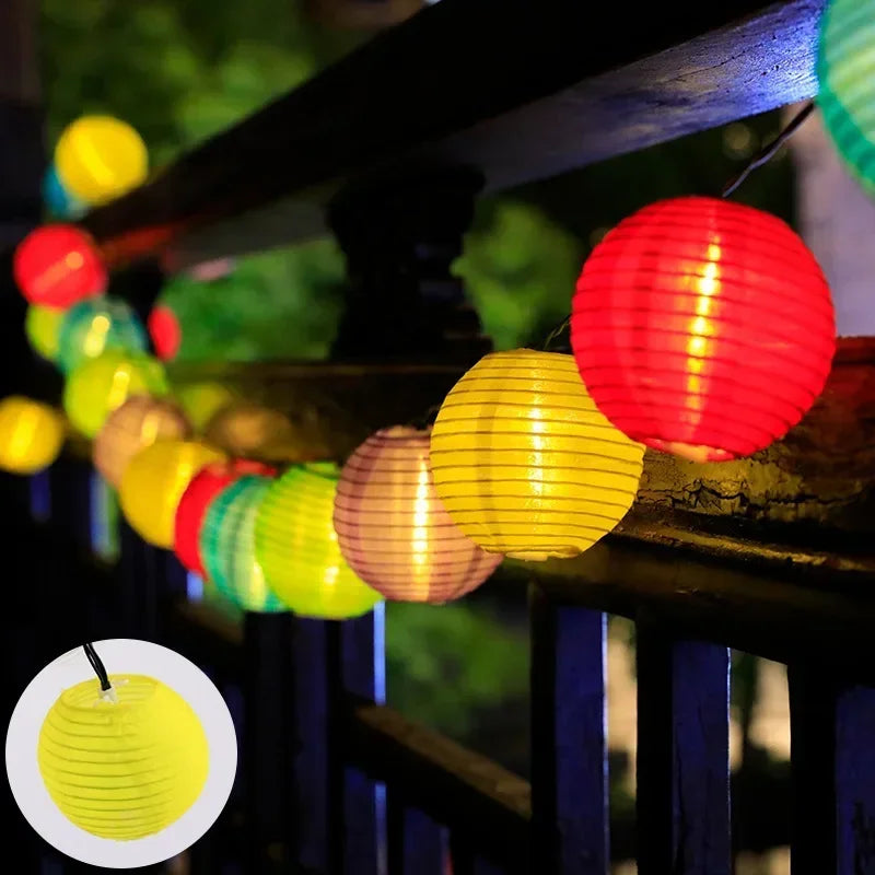 Waterproof Outdoor Lighting for Garden and Patio – Solar Lantern String Lights with LED