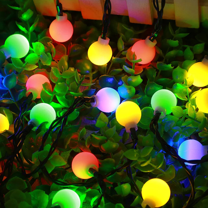 Ambient Outdoor Lighting for Garden and Patio – Solar String Lights with Warm White and Colorful Light