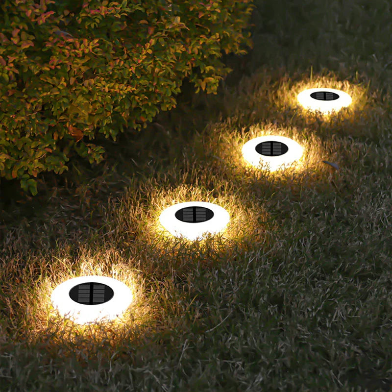 360° Ground Lighting for Garden and Pathways – Solar Ground Lights with 14 LEDs (Set of 4)