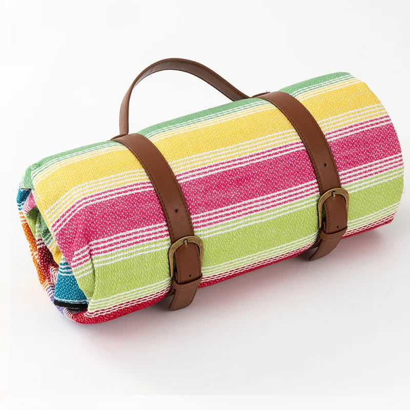 Comfortable Outdoor Relaxation for Picnics and Travel – Waterproof Picnic Blanket with Carrying Strap