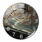 Wall clock with marble pattern for indoor use