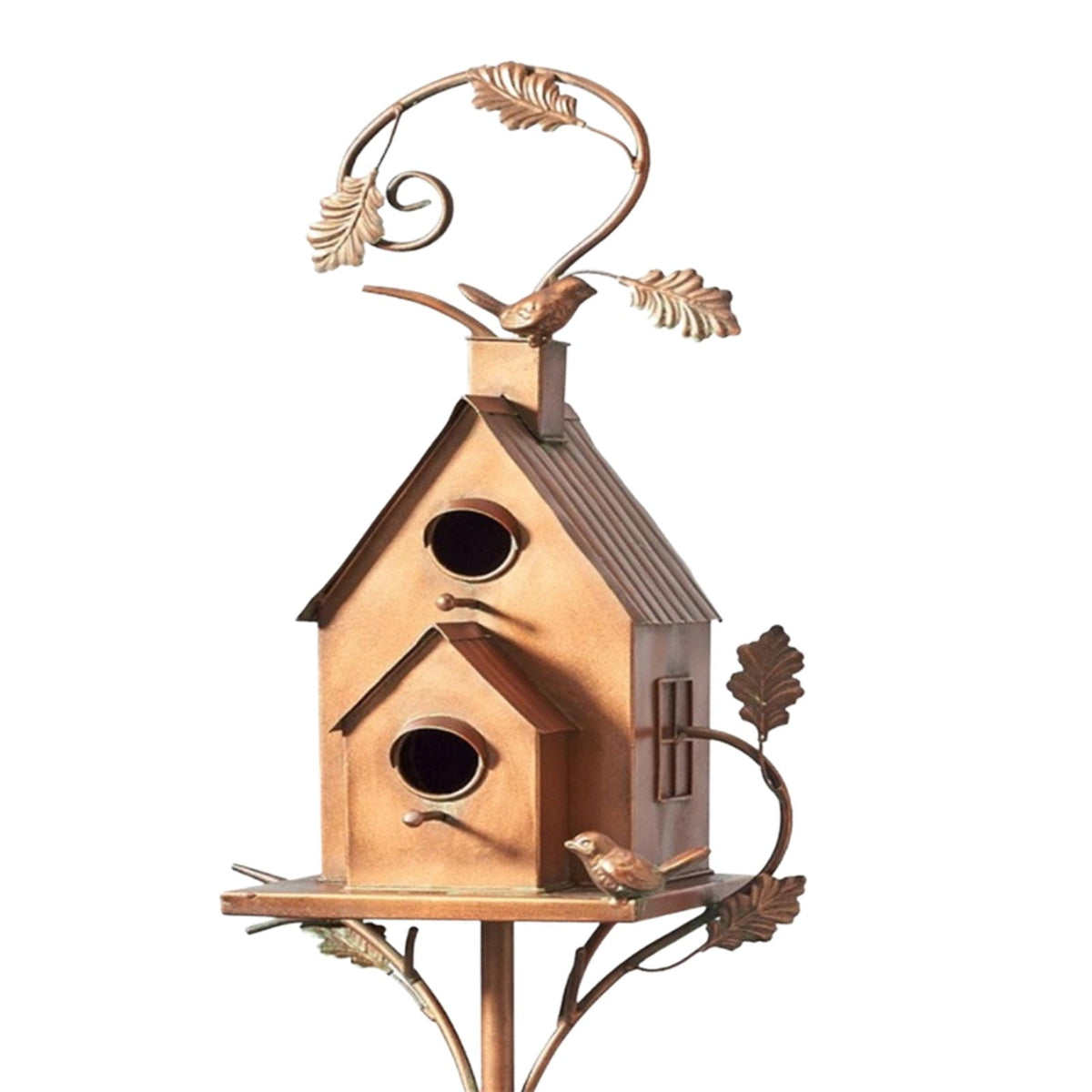 Decorative metal birdhouse garden stake – Vintage style