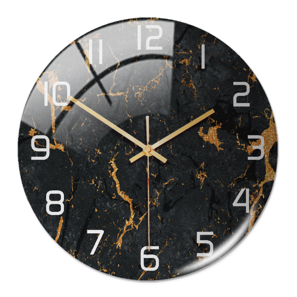 Wall clock with marble pattern for indoor use