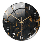 Wall clock with marble pattern for indoor use