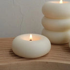 Aromatherapy candle in donut shape for indoor use