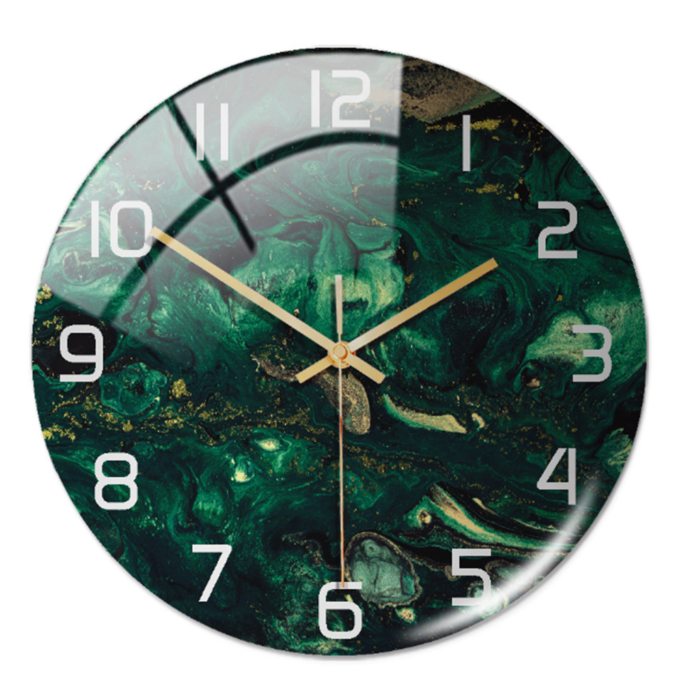 Wall clock with marble pattern for indoor use