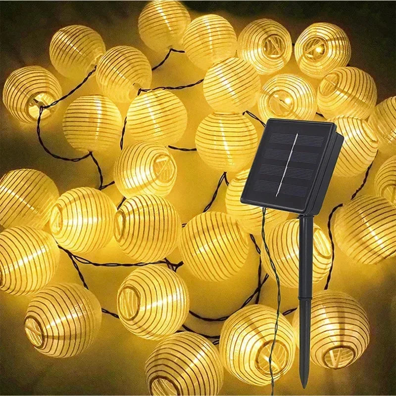 Waterproof Outdoor Lighting for Garden and Patio – Solar Lantern String Lights with LED