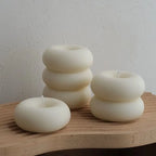Aromatherapy candle in donut shape for indoor use