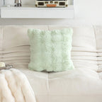 Decorative pillow in faux rabbit fur in solid color design