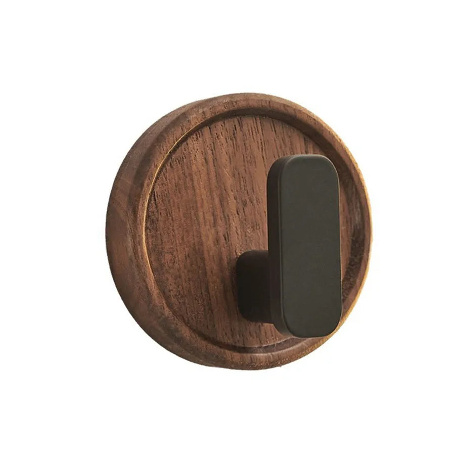 Easy hanging without drilling – Self-adhesive wall hooks in walnut wood