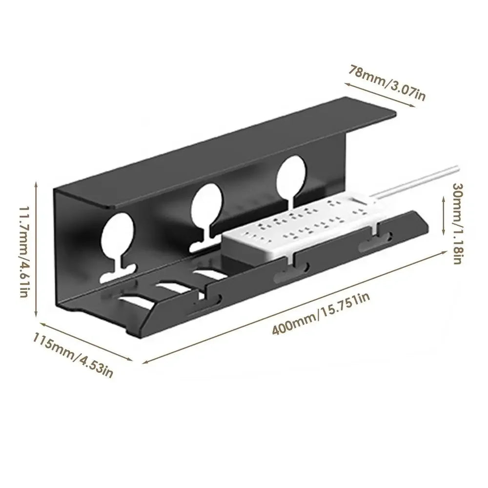 Cable tray for cable management under desk