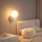 Wall lamp with glass globe for indoor use
