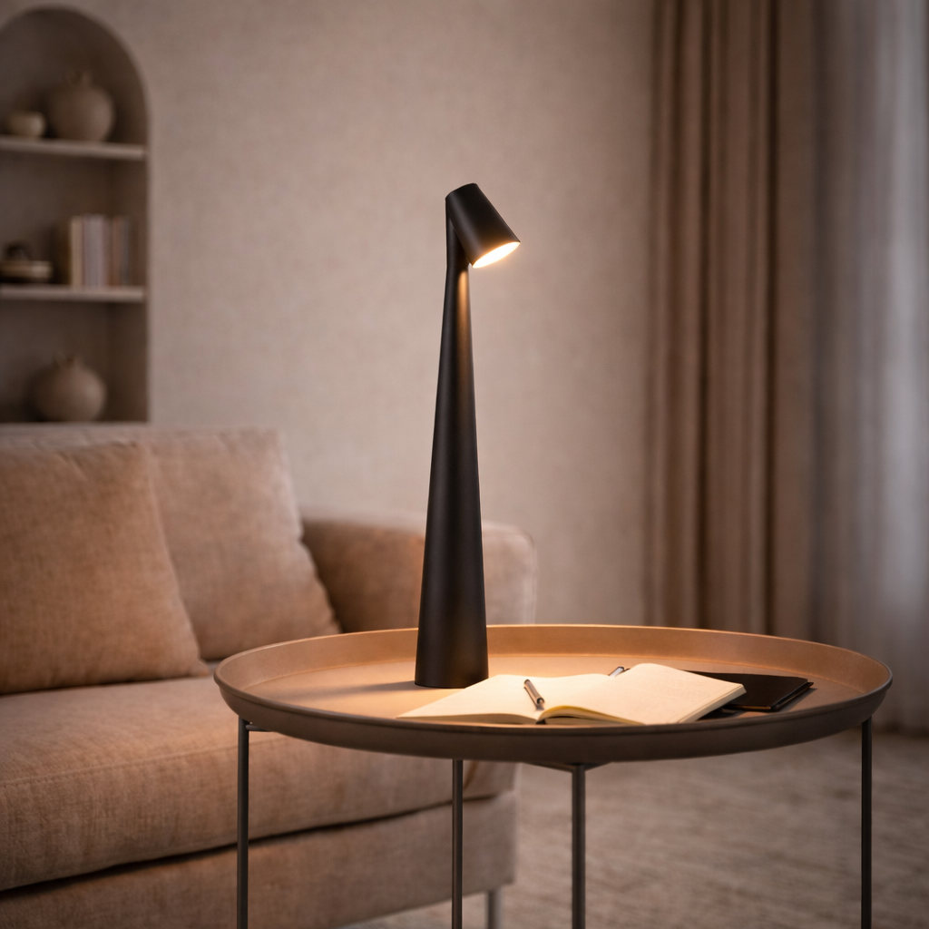 Minimalistisk belysning til natbord og stue – Bordlampe i skandinavisk design