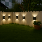 Wireless Outdoor Wall Lighting for Garden and Patio – Solar LED Wall Lamp with Warm Light (4 Pack)