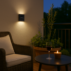 Wireless Outdoor Wall Lighting for Garden and Patio – Solar LED Wall Lamp with Warm Light (4 Pack)