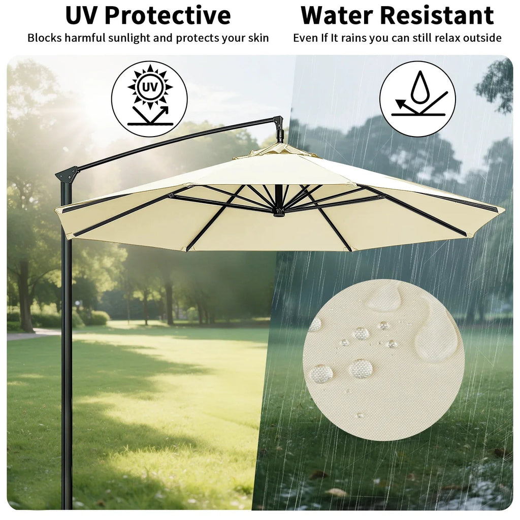 Weather-Resistant Shade for Garden and Patio – Replacement Parasol Cover with Ventilation Opening