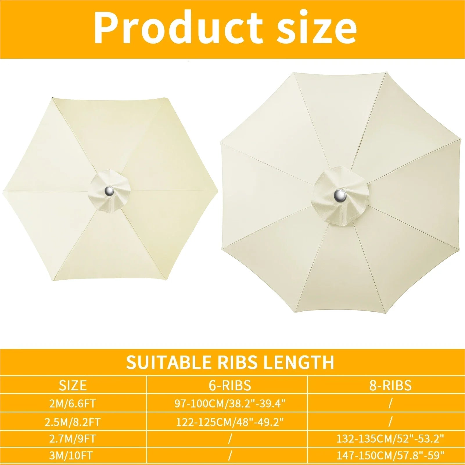 Weather-Resistant Shade for Garden and Patio – Replacement Parasol Cover with Ventilation Opening