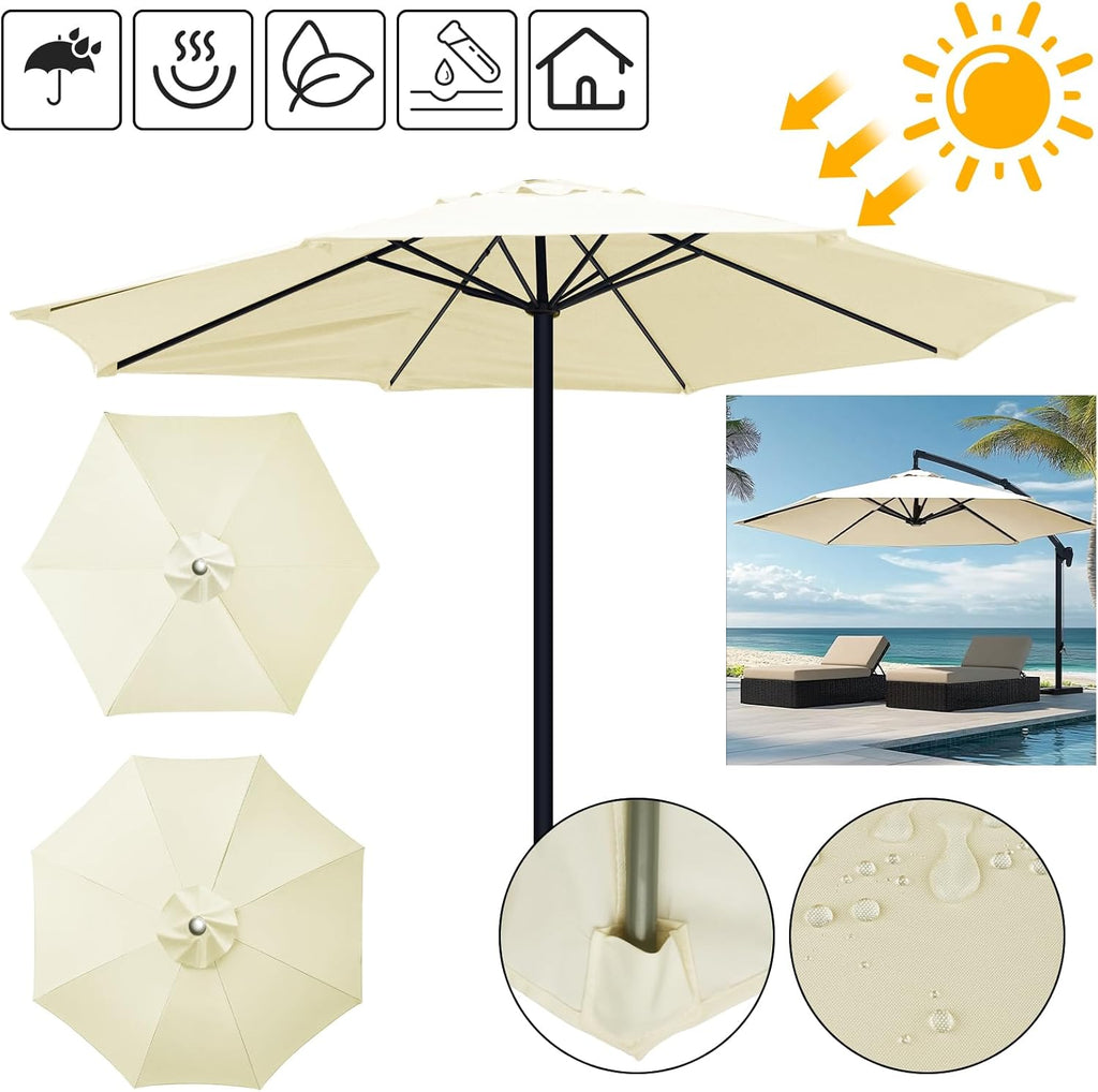 Weather-Resistant Shade for Garden and Patio – Replacement Parasol Cover with Ventilation Opening