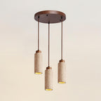 Natural ceiling lighting for living room and dining area – Pendant lamp in natural travertine stone