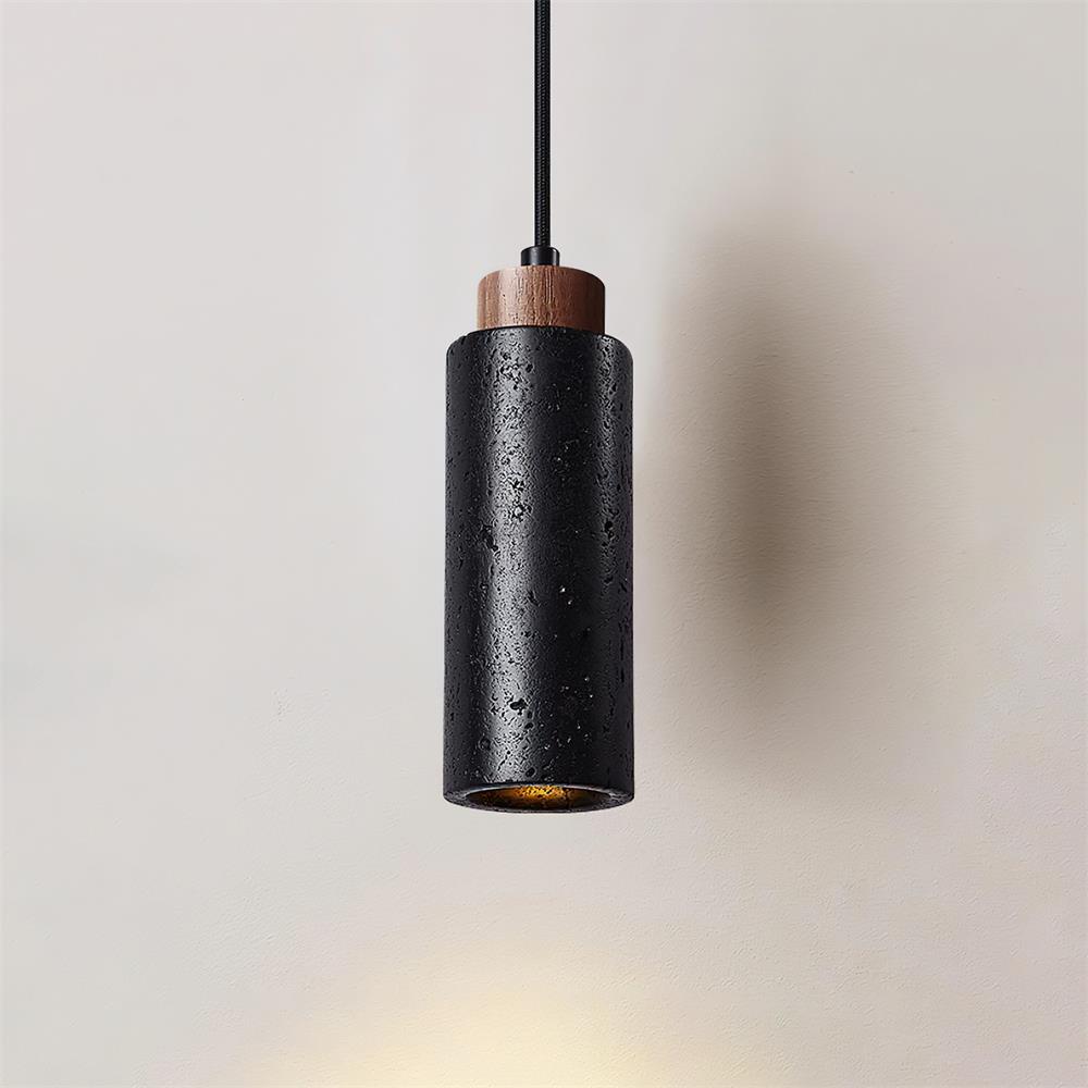 Natural ceiling lighting for living room and dining area – Pendant lamp in natural travertine stone