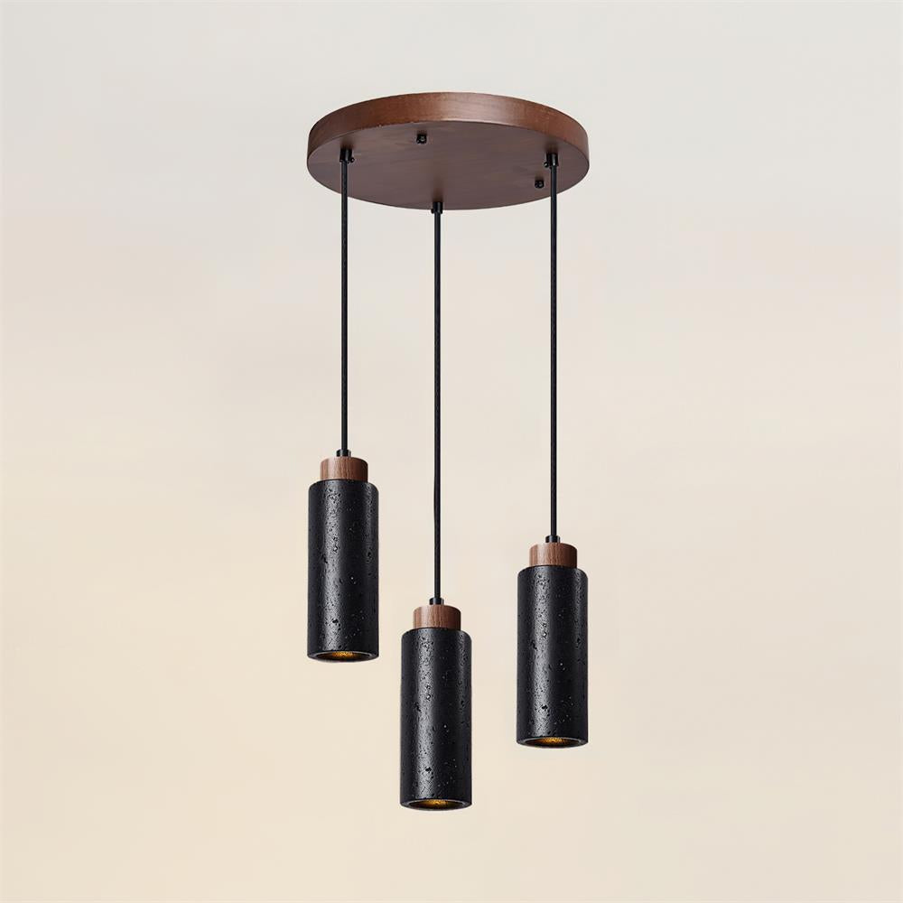 Natural ceiling lighting for living room and dining area – Pendant lamp in natural travertine stone