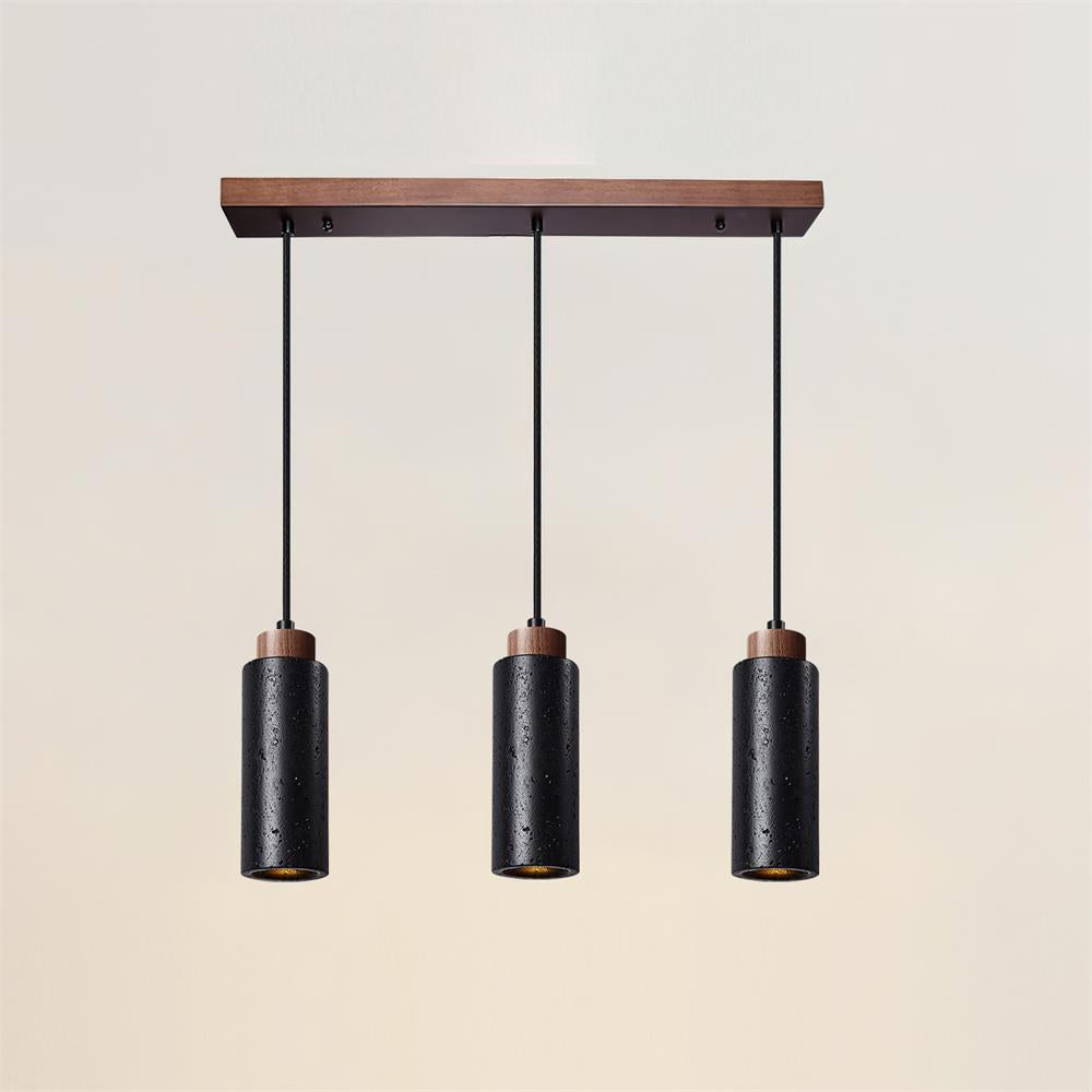 Natural ceiling lighting for living room and dining area – Pendant lamp in natural travertine stone