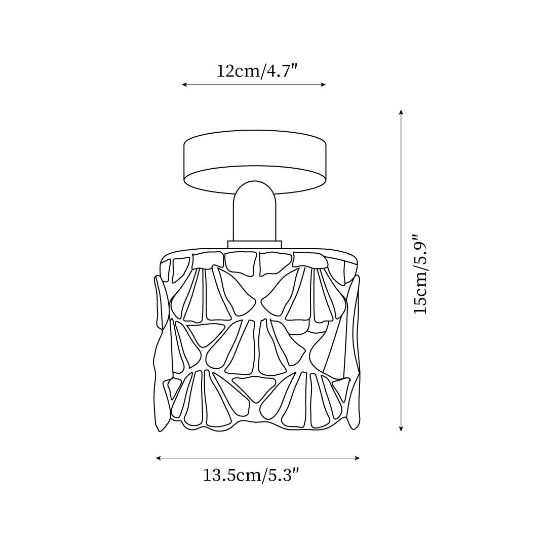 Plafondlampe med Farvet Glasmosaik til Indendørs Brug