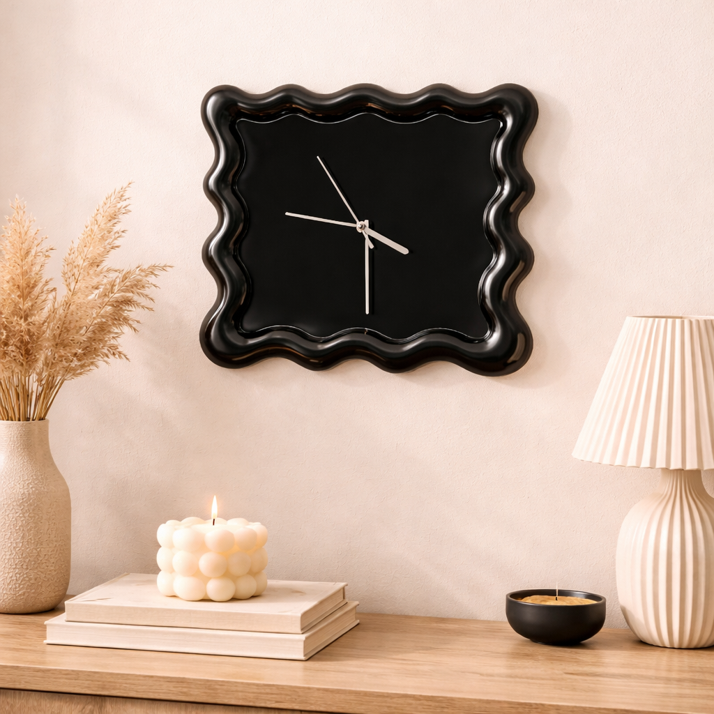Wall clock shaped like a cookie for indoor use
