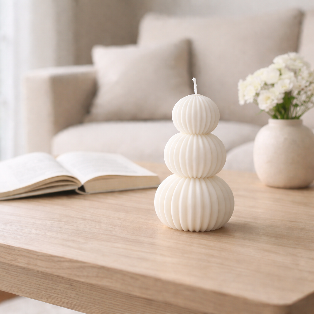 Decorative scented candle in golf ball design for indoor use