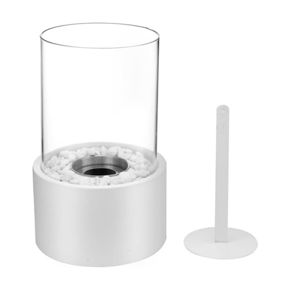 Table fireplace with oil lamp for indoor and outdoor use