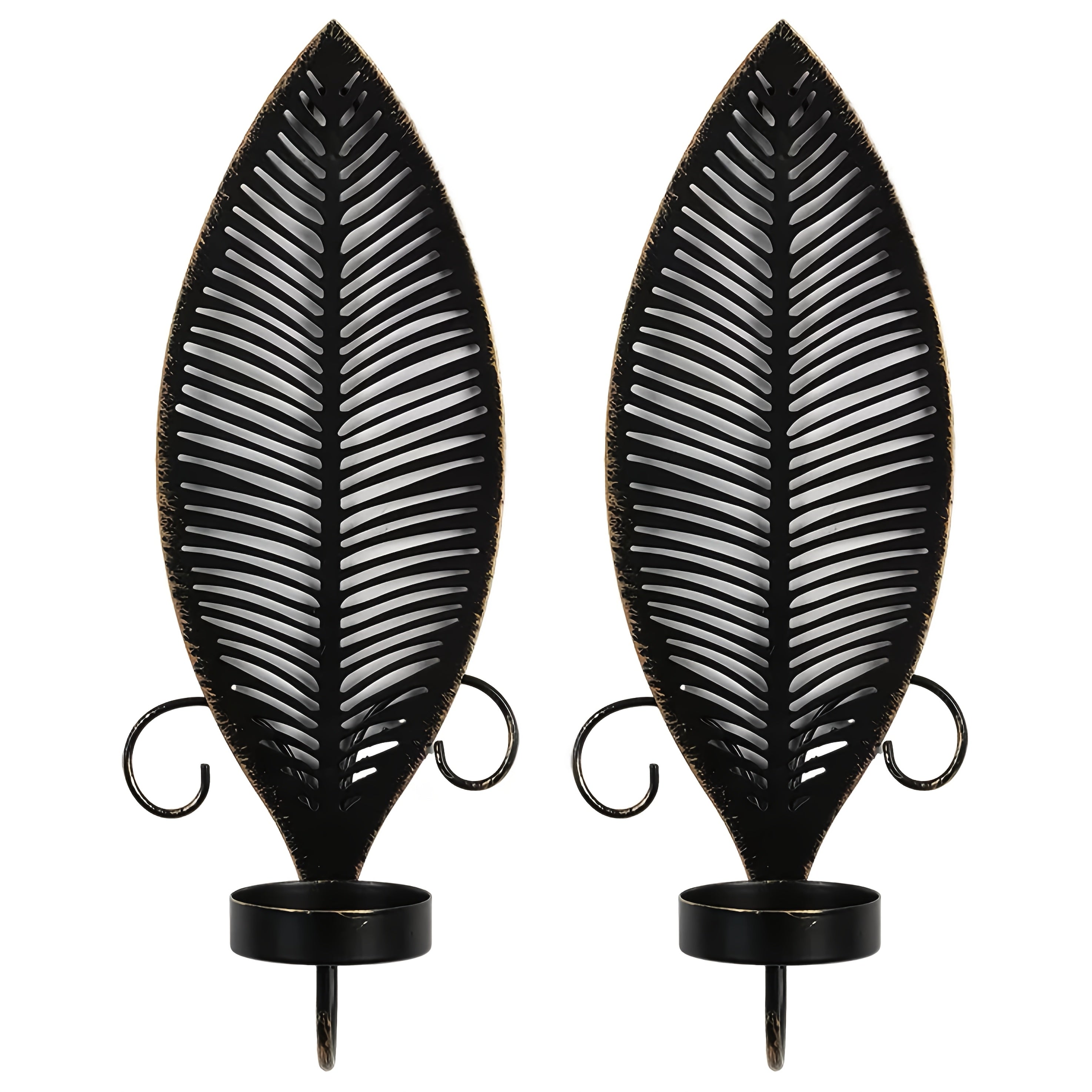 Væghængte lysestager med bladmønster til indendørs brug