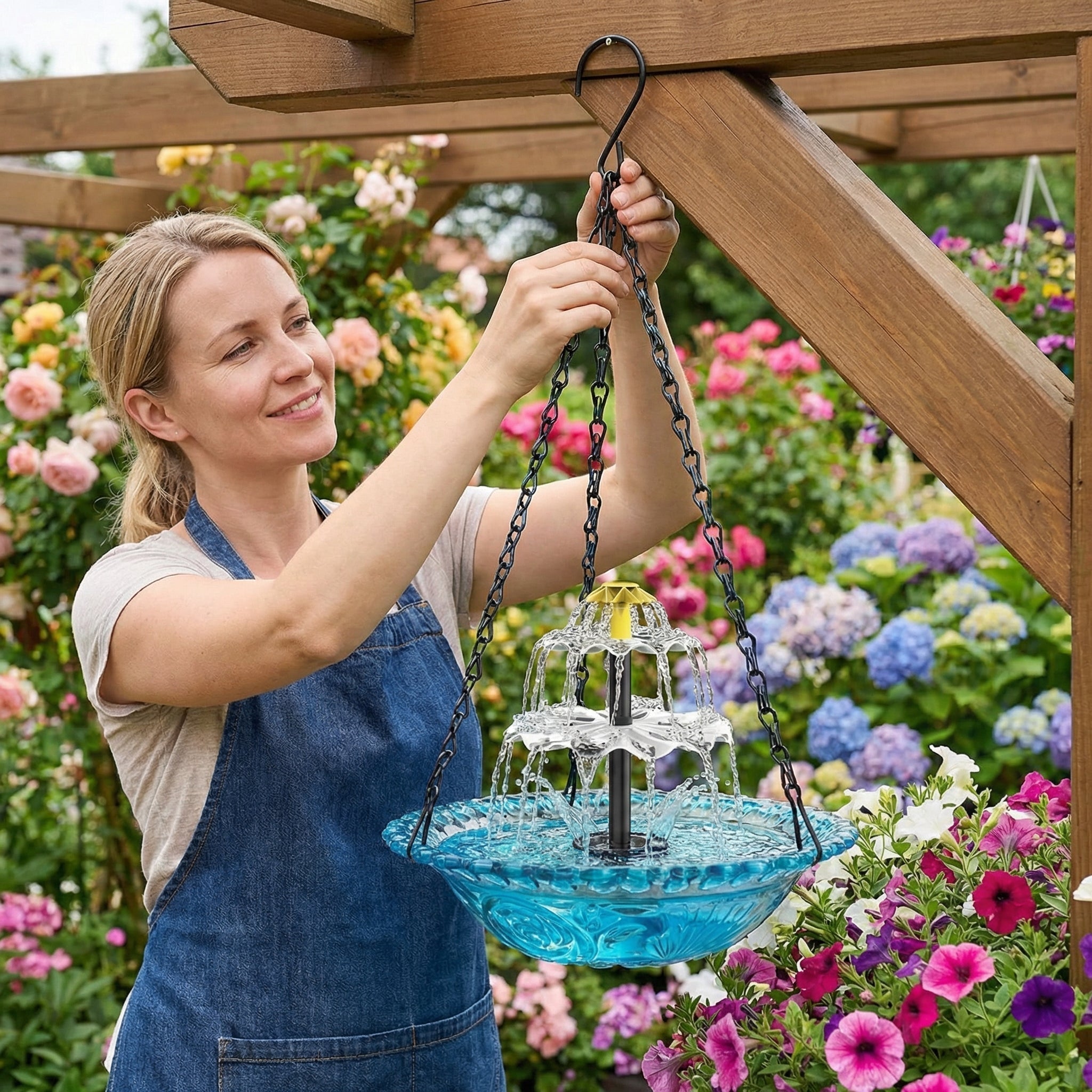 Decorative Bird Bath for Garden Wildlife – Solar Bird Bath with Fountain