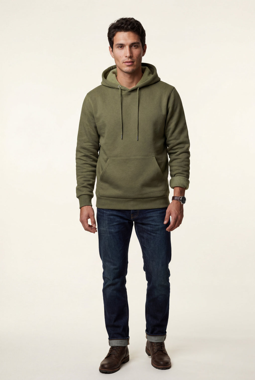 Comfortable hoodie for cold days – Hooded sweatshirt with pocket for men