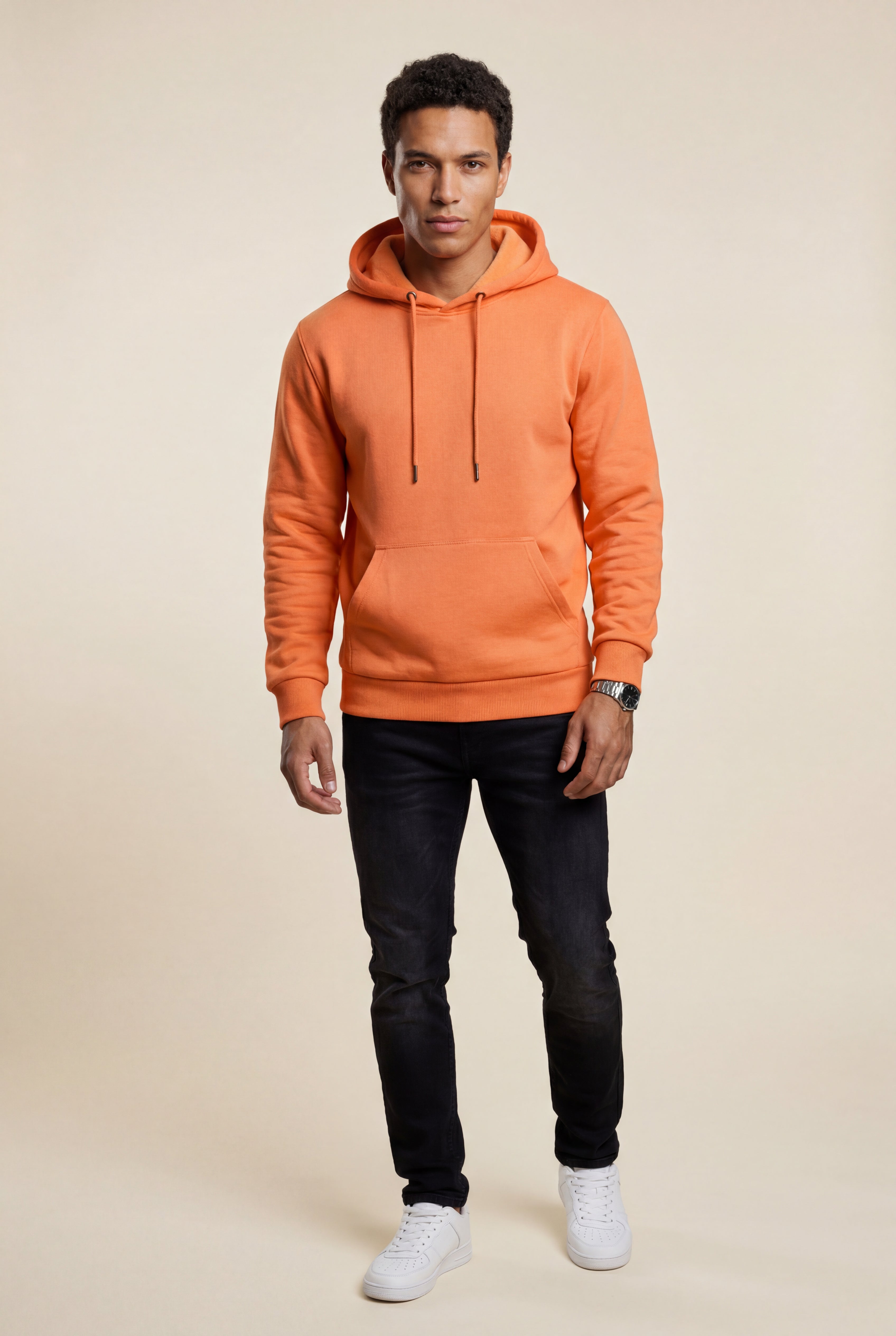 Comfortable hoodie for cold days – Hooded sweatshirt with pocket for men