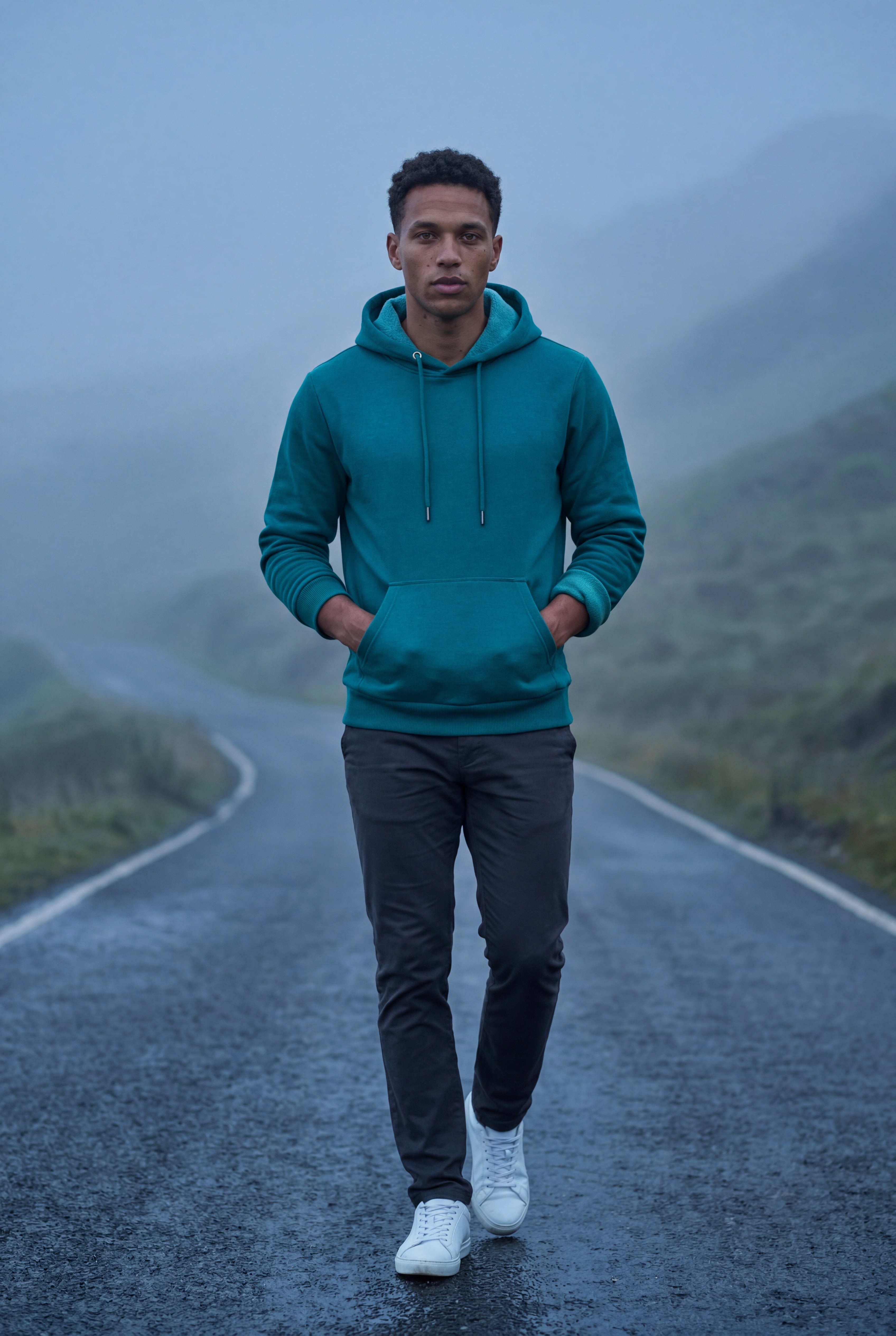 Comfortable hoodie for cold days – Hooded sweatshirt with pocket for men