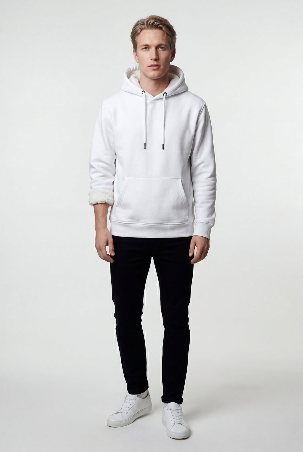 Comfortable hoodie for cold days – Hooded sweatshirt with pocket for men