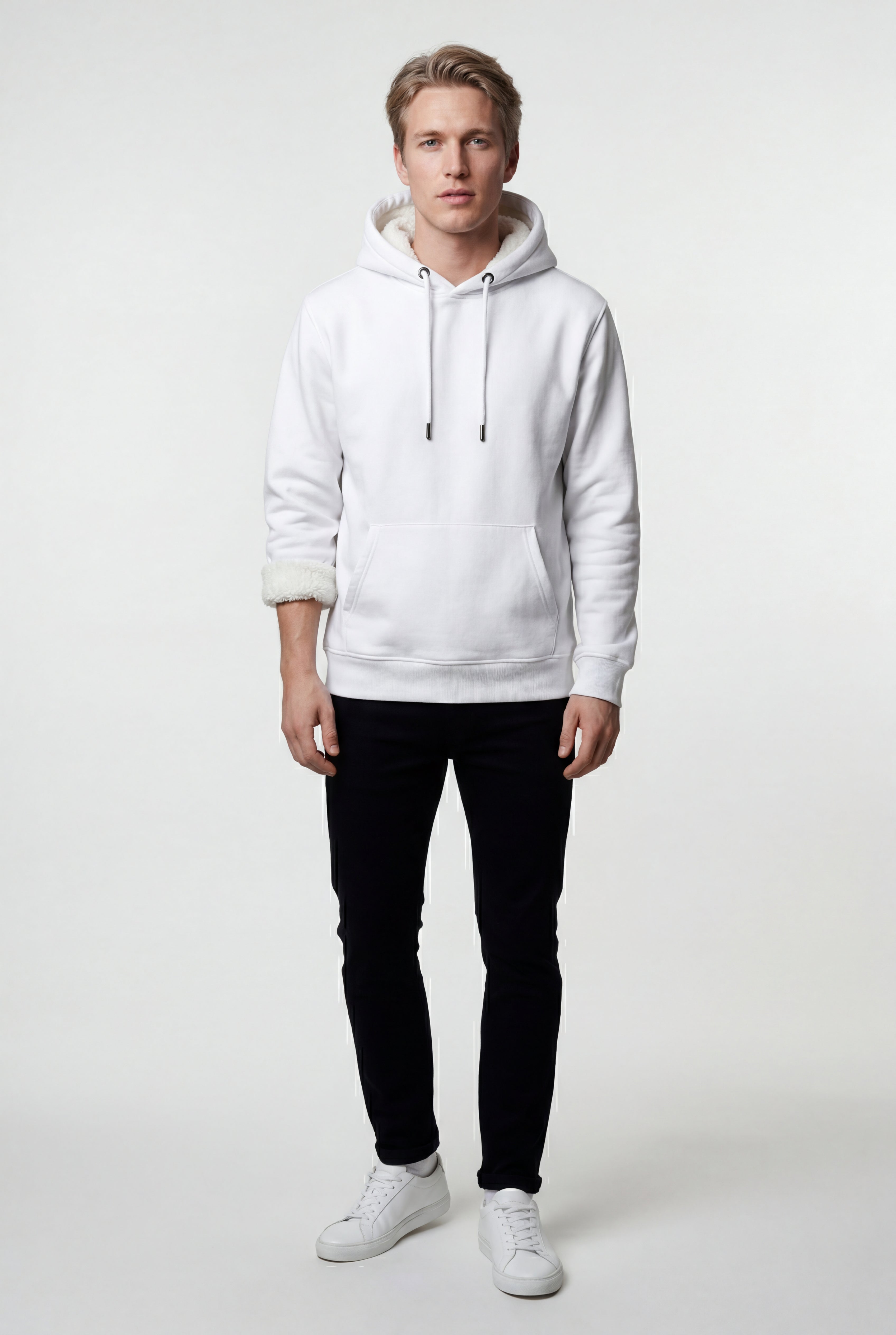Comfortable hoodie for cold days – Hooded sweatshirt with pocket for men