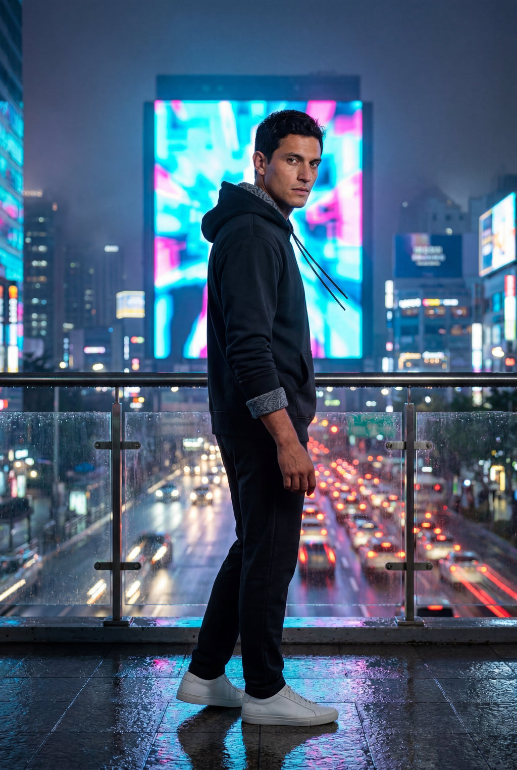 Comfortable hoodie for cold days – Hooded sweatshirt with pocket for men