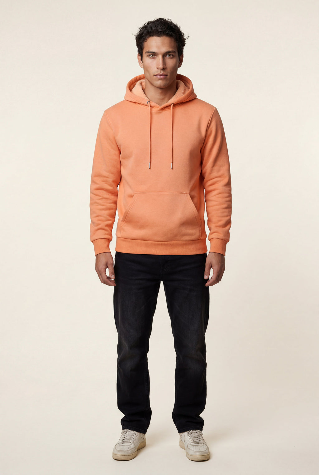 Comfortable hoodie for cold days – Hooded sweatshirt with pocket for men