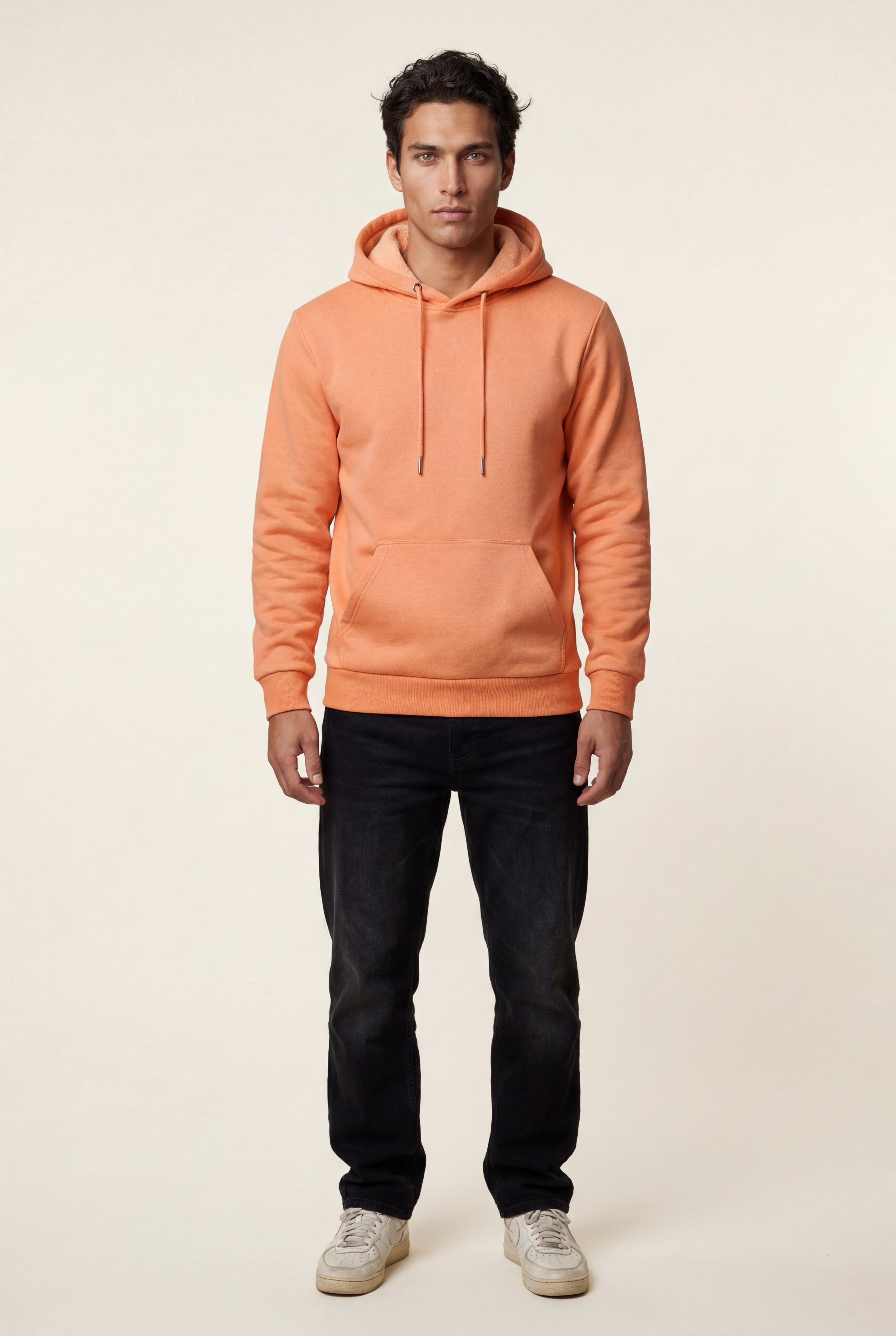 Comfortable hoodie for cold days – Hooded sweatshirt with pocket for men