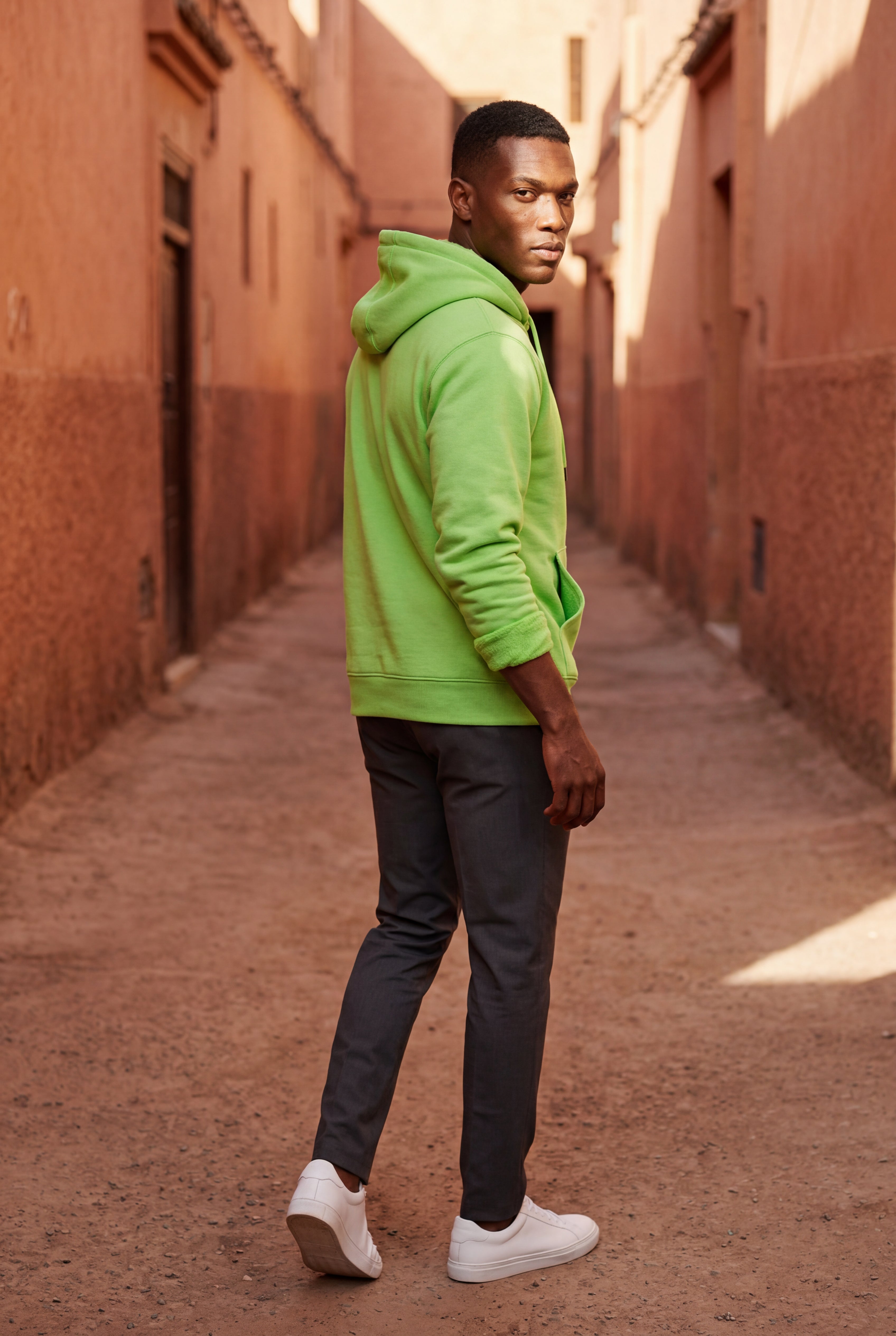 Comfortable hoodie for cold days – Hooded sweatshirt with pocket for men