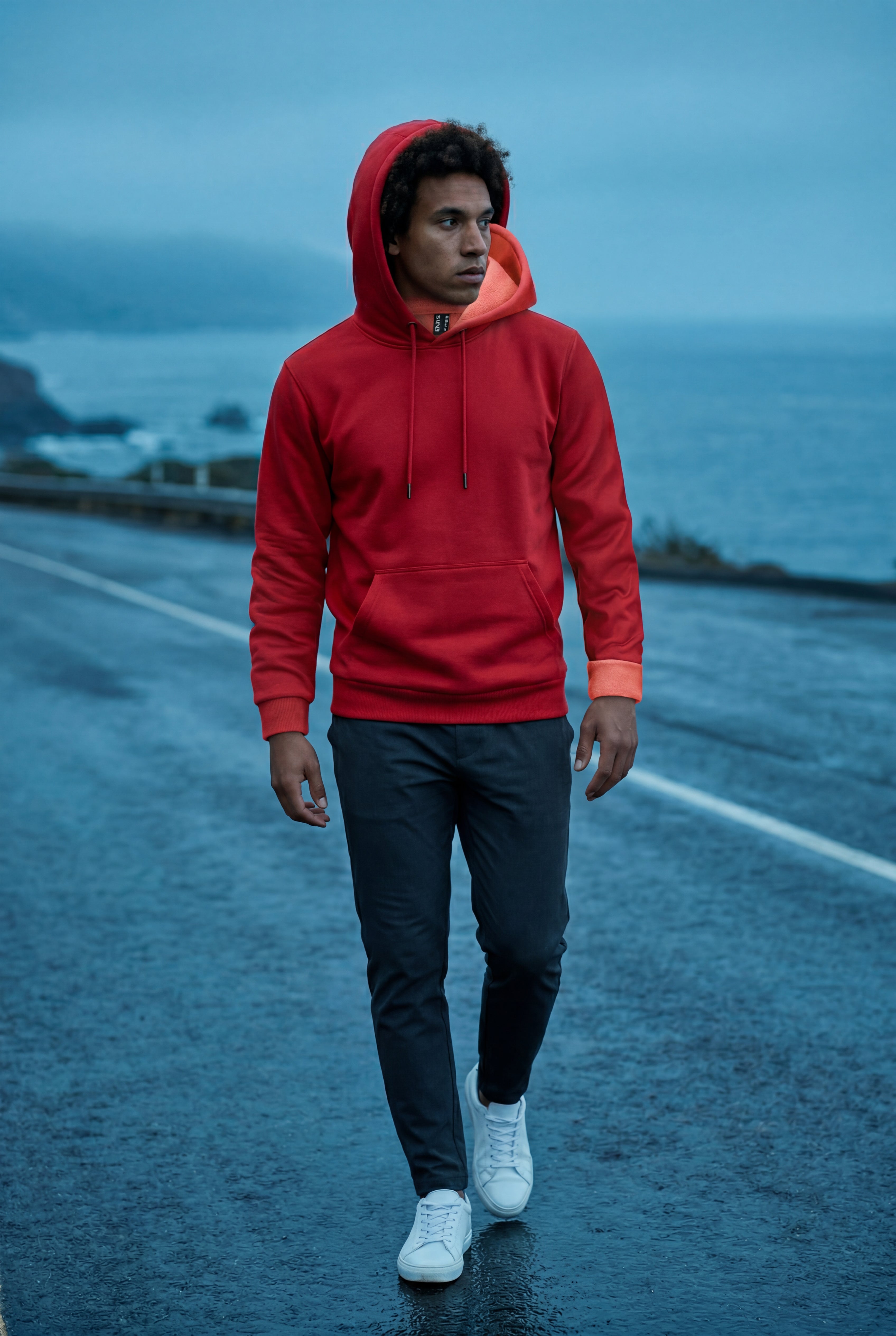 Comfortable hoodie for cold days – Hooded sweatshirt with pocket for men