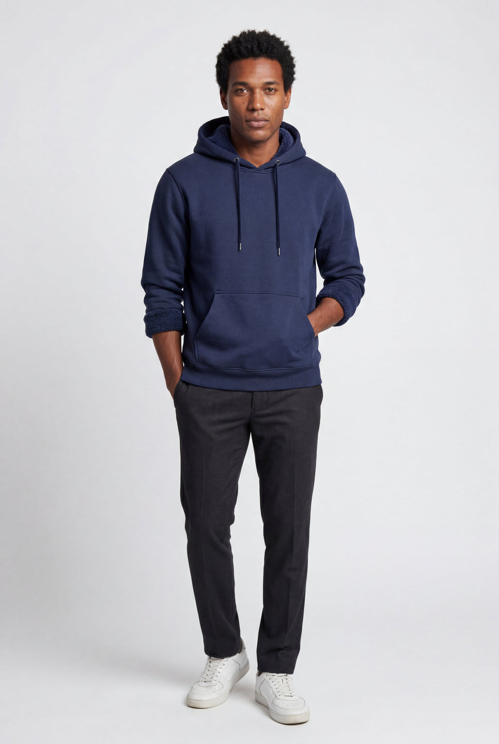 Comfortable hoodie for cold days – Hooded sweatshirt with pocket for men